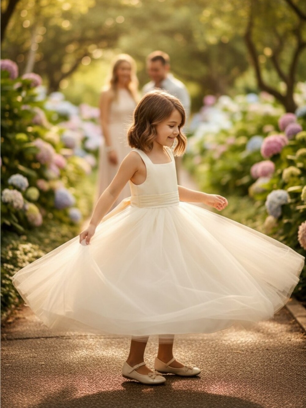 Gold flowergirl dress 